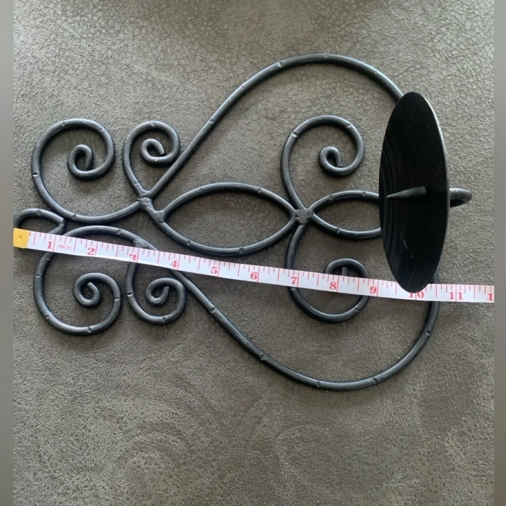 Metal Wall Candle Holder Decor in Black.